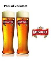 Krusovice Glas (2 Stück) Tschechisches Bier Pint Glas 20oz Nukleiert Krusovice Gläser (2