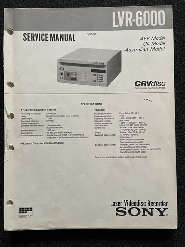 Sony lvr 6000 - sony, lvr-6000