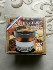 1 WMF Teeglas Strassburg, Schottglas Cromargan, spiegelpoliert nie benutzt