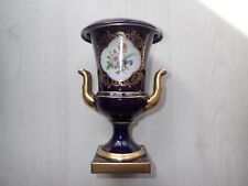 TOP Original LINDNER Kueps Bavaria Pokalvase echt Kobalt vergoldet & Blumendekor