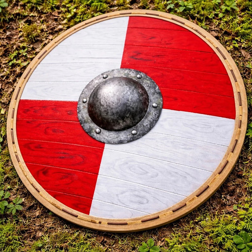 Wikinger schild rot weiß - rot,