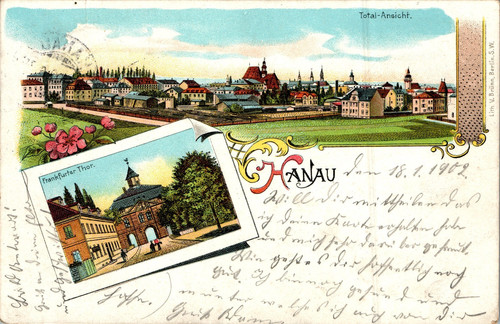 Litho gruß aus - gruß, main