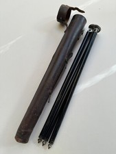 altes Bilora Stativ Fotografie Foto Metall um 1930 Teleskop in Ledertasche 123cm