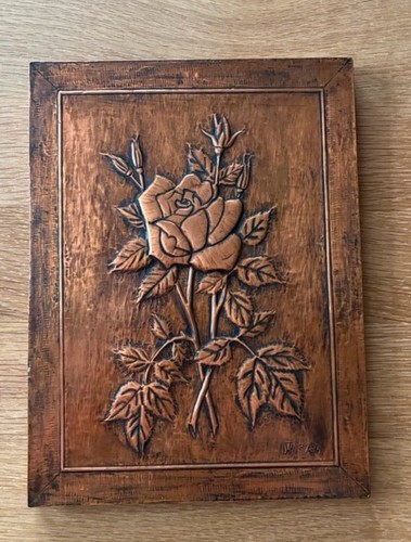 Kupferstich auf holz rose - auf,