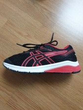 Kindersportschuhe "asics", schwarz-rot-weiß, Größe 35,5 - CT 1000, duomax