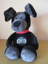 Nici Plüsch Hund Wecker Good Morning Buddy Plüsch mit Uhr schwarz ca. 35 cm