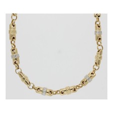 Halskette 585/14 K Gelbgold Länge 60 cm Geschenk Bicolor Weißgold H01.6762