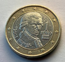 1 Euro 2002 | Österreich | Wolfgang Amadeus Mozart | Bi-Metall Münze | KM# 3088