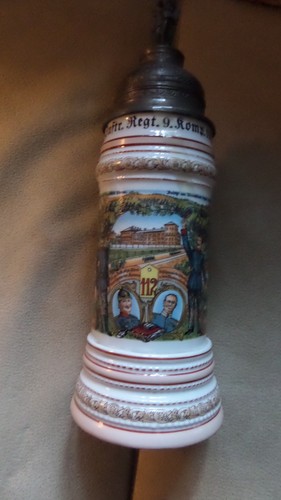 Bierkrug mit zinndeckel - bierkrug,