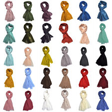 XXL Seidenschal Langschal Lang Schal Halstuch Tuch Damenschal Fransen Uni Damen