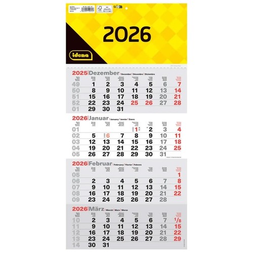 Idena monatskalender 2026 - 4-monatskalender,
