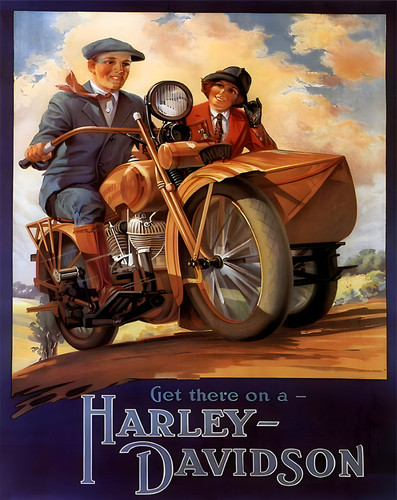 Harley davidson beiwagen retro - davidson,