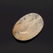 SAMMLERSTEIN RUTILQUARZ MIT GOLDFÄDEN  OVAL ca. 34,20 ct. SCHMUCKJAGD