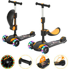 Kinderroller LED Räder Kinderscooter Cityroller ab 3-12Jahre Kinder Scooter Gelb