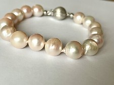 AKOYA PERLEN ARMBAND mit 585 /14K WEISSGOLD Perlarmband rosa wunderschön