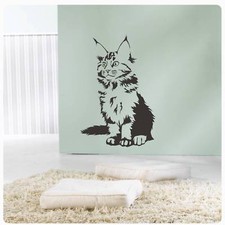 Katze Maine Coon Wandtattoo Wandaufkleber Sticker Rassekatze W600