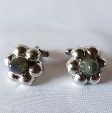alte Mondstein Manschettenknöpfe 800 Silber old silver cufflinks / CU 194(25)