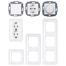 Kopp Cadiz arktisweiß Dimmer LED Schalter Steckdosen Taster Rahmen Unterputz