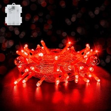 Lichterkette Außen Batterie Rot, 3M 30 LED Halloween Lichterkette Mit Timer (6 S