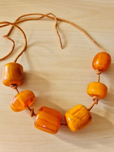 Vintage halskette honigfarben - vintage,