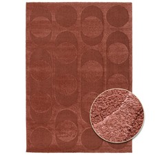 Teppich Kurzflor COSMO Dunkelrot 3D Effekt Wohnzimmerteppich Antirutsch Oeko-Tex