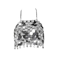 Pailletten-Crop-Top, trendige