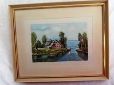 Auflösung.Sehr schönes altes Bild.Norddeutschland--Signiert-Holzrahmen--Ansehen