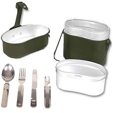 Bundeswehr Essgeschirr mit BW Essbesteck Armee Kochgeschirr Besteck Neuware