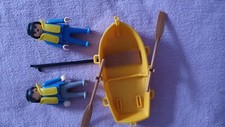 Playmobil gelbes Paddelboot 2 Angler, 2 Paddel, 1974, geobra