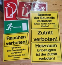 23 Baustellenschilder Notausgang Feuerlöscher Zutritt Verboten 