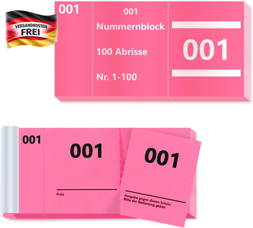 Lose nummernblock 100 rosa - lose,