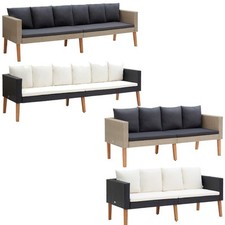 Gartensofa Poly Rattan Schwarz