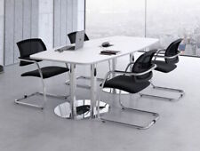 Konferenztisch 220 cm Tellerfüße verchromt Besprechungstisch Tisch Meetingtisch