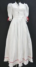 Dirndl extrem lang Straßer Schnee weiß individuell neuwertig mit Schürze Gr.32