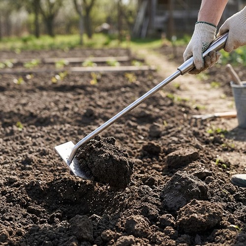 Trapezförmige gartenhacke aus - gartenhacke,