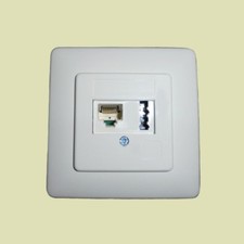 Rutenbeck Netzwerk Telefon TAE RJ45 Kombidose Dose Unterputz UP weiss 6PINS