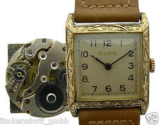 DOXA DOUBLÈ FLORAL VERZIERTE ART DECO HERREN-ARMBANDUHR  30ER J.MIT HANDAUFZUG