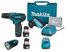Makita Akku Schrauber DF330 Holster Säge HS300 Lampe ML100 3xAkku 2xLader Koffer