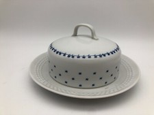 runde Butterdose Käseglocke Kahla DDR Porzellan kobalt blau unterglasur