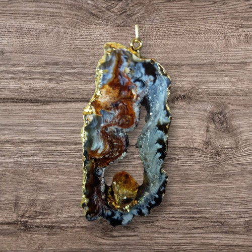Achat geode anhänger mit - achat,