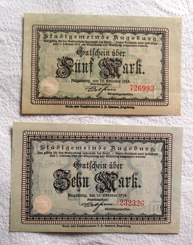 Ungebrauchte notgeldscheine - ungebrauchte,