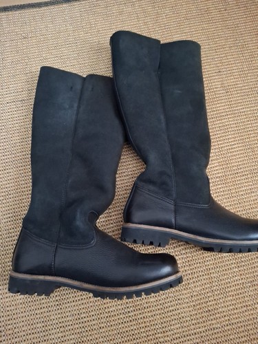 Lammfell leder stiefel boots - lammfell,