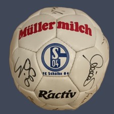 Autogrammball Schalke Ractiv Müllermilch mit original Unterschriften, Derbystar