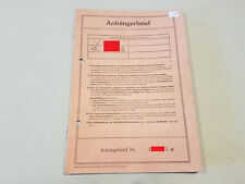 Fahrzeugbrief 1968 Wohnwagen Anhänger Sprite Colt KFZ Brief Sammler Tüv Sammlung