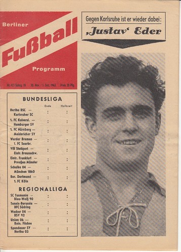 Programm hertha bsc - programm, 30.11.63