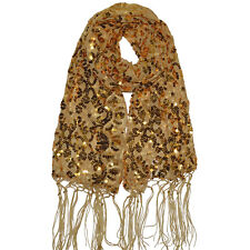 Schal Pareo Schleier Stola Tüll Pailletten Glänzend Party Glitzerschal Karneval