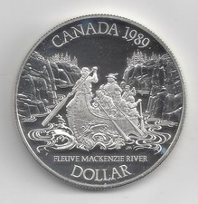 Kanada Königin Elizabeth II SILBER 1 Dollar Mackenzie River (1757)