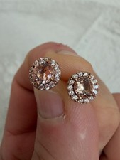 Ohrstecker Ohrringe 925 Silber Vergoldet mit Zirkonia Damen Top Zustand