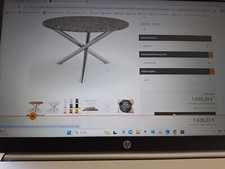 Gartentisch mit Granitplatte Durchmesser 120 cm 