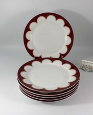 Schirnding Bavaria - 6 Stück Kuchenteller Ø 19 cm. Bordeauxrot, Gold